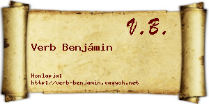 Verb Benjámin névjegykártya